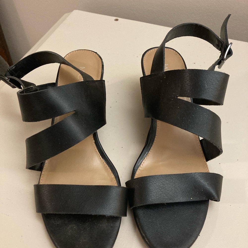 Black Strappy Michael Kors Wedge Sandals
